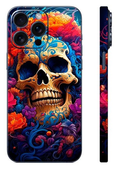 Skin personalizado con diseño de calavera colorida